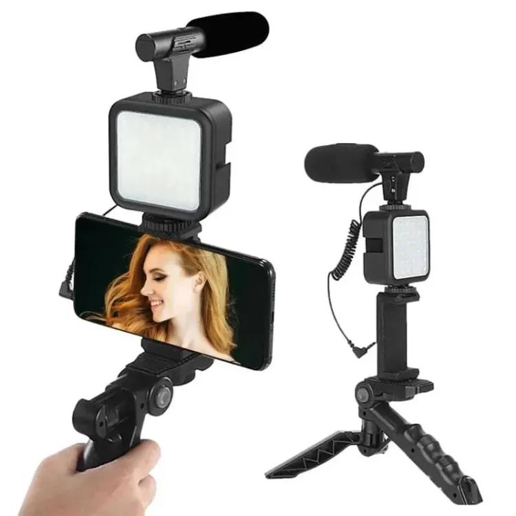 Ay-49 Vlogger Video Making Kits Vlog Microphone Led Fill Light Mini Tripod Mobile Holder