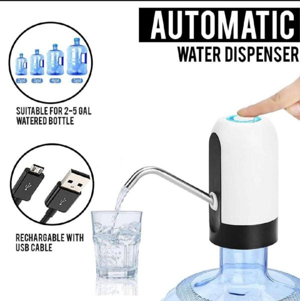 Automatic Electric Water Dispenser Pump – USB Rechargeable Portable Water Bottle Pump (Fits 2 to 5 Gallon)