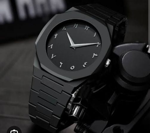 Full Black Aura Quartz Watch for Men – Lightweight Analog Wrist Watch | Stylish Watch for Boys in Pakistan