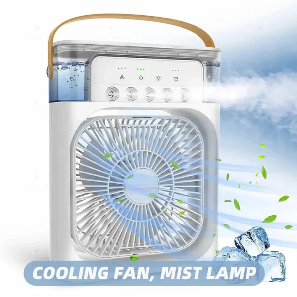 Portable USB Air Conditioner Fan – Mini Cooler & Humidifier with 3-Speed Wind Settings (Random Color)