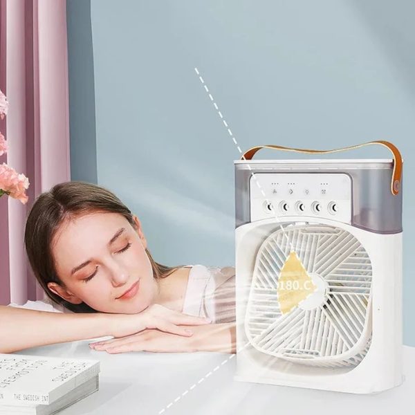 Portable USB Air Conditioner Fan – Mini Cooler & Humidifier with 3-Speed Wind Settings (Random Color)