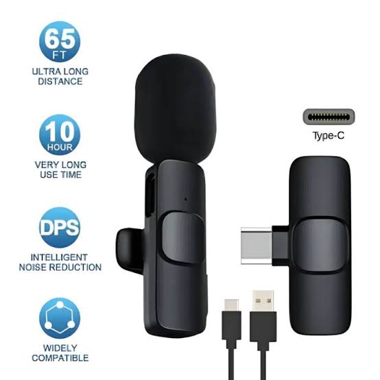 K9 Dual Wireless Lavalier Microphone | Plug & Play Mic for USB Type-C & iPhone | Clip-On Mic for YouTube, Vlogging & Interviews