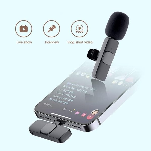K9 Dual Wireless Lavalier Microphone | Plug & Play Mic for USB Type-C & iPhone | Clip-On Mic for YouTube, Vlogging & Interviews