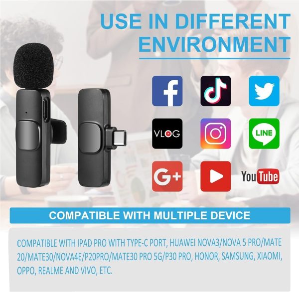 K9 Dual Wireless Lavalier Microphone | Plug & Play Mic for USB Type-C & iPhone | Clip-On Mic for YouTube, Vlogging & Interviews